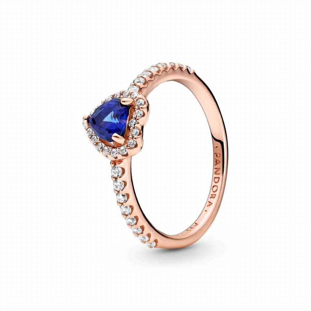 NEW PANDORA women's sparkling elevated heart ring in blue